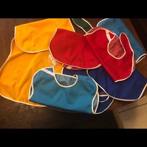 9 Large toddler waterproof bibs.